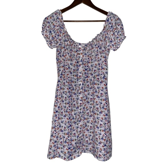 Ann Taylor Loft Off Shoulder Floral Top Size‎ Medium Short Sleeves Casual - Picture 1 of 5